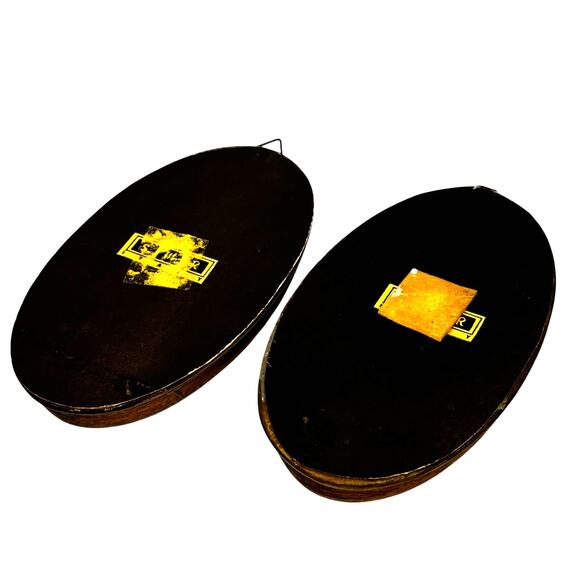 Miniature Italian Florentine style gold framed art prints TWO small oval hangers - Picture 7 of 8